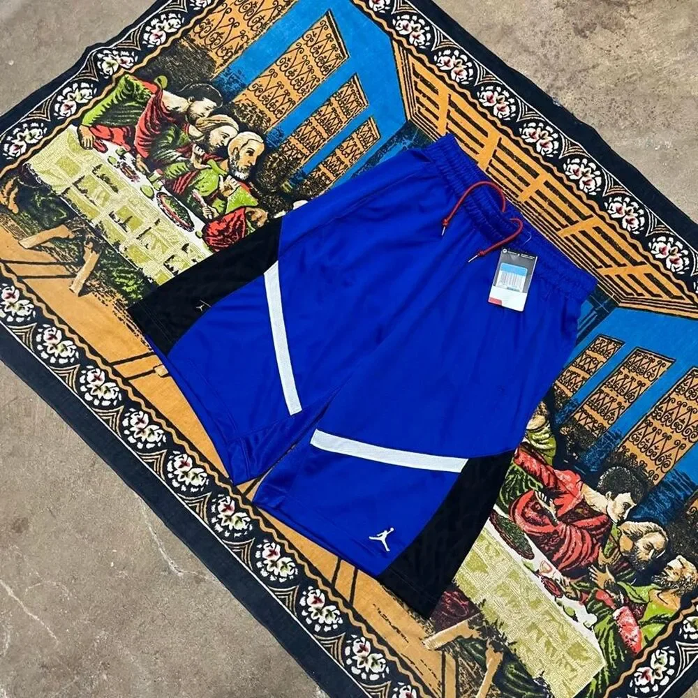 Blue Jordan mesh shorts NWT men medium 10inch inseam basketball baggy sportswear